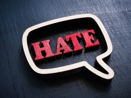 Photo for Speech bubble and word hate. - Royalty Free Image