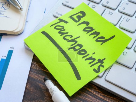 Photo for Brand touchpoints memo on the keyboard. - Royalty Free Image