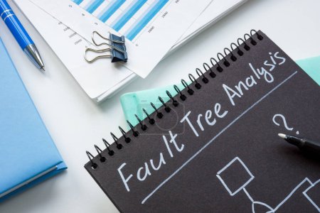 Notebook with Fault tree analysis and a diagram.
