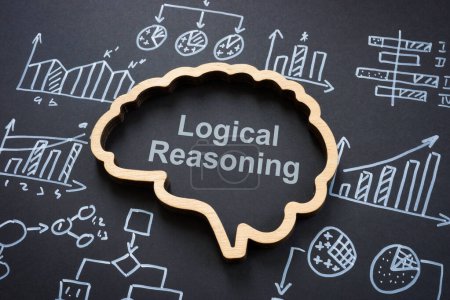Logical reasoning concept. Graphs, diagrams and brain.