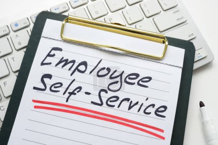 Clipboard with written mark employee self-service.