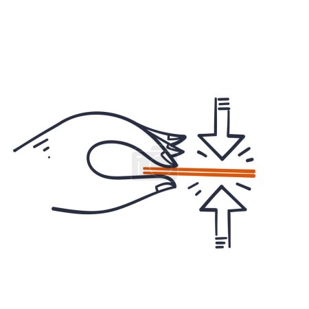 Ilustración de Mano dibujado garabatos dedos apretar capas brecha ilustración vector - Imagen libre de derechos