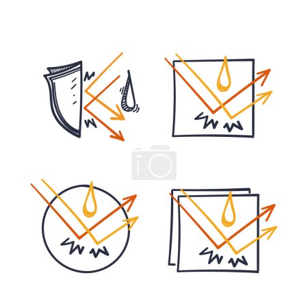 Illustration for Hand drawn doodle waterproof shield protection icon illustration - Royalty Free Image