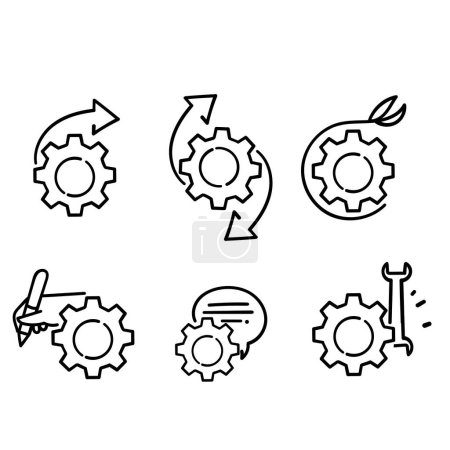 Illustration for Hand drawn doodle gear mechanism related illustration vector - Royalty Free Image