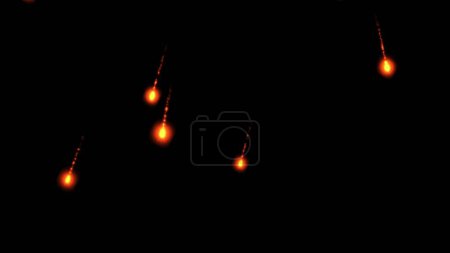 Photo for Beautiful illustration of fire balls on plain black background - Royalty Free Image