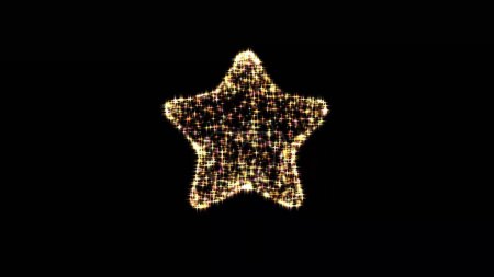 Photo for Beautiful illustration of star shape with glitter sparkles on plain black background - Royalty Free Image