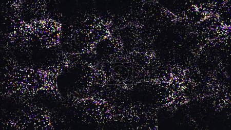 Photo for Beautiful illustration of colorful particle waves on plain black background - Royalty Free Image