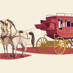 Horse carriage isolated on white background ,vector illustration