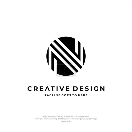 Téléchargez les photos : Modèle d'entreprise de conception créative de conception de logo initial N lettre - en image libre de droit