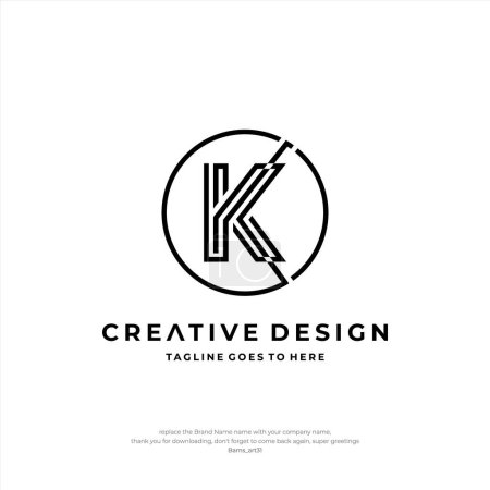 Téléchargez les photos : Design initial du logo K Letter Design créatif - en image libre de droit