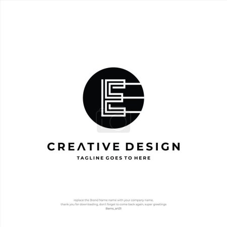 Téléchargez les photos : Lettre E Éléments de modèle de conception d'icône logo EE - en image libre de droit
