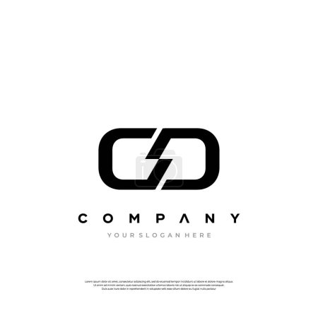 A modern and sophisticated CD monogram logo perfect for businesses seeking a professional and minimalist brand identity. Keywords: