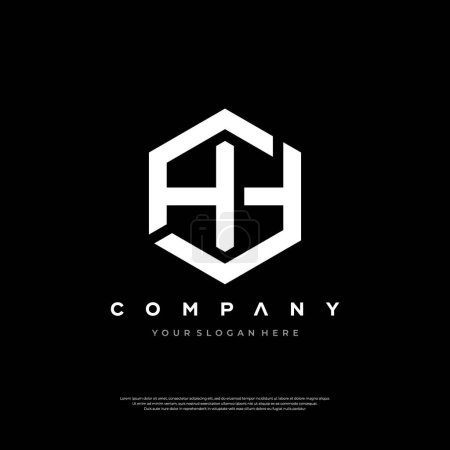 Elegante logotipo en blanco y negro con letras TH estilizadas, perfecto para la marca contemporánea.