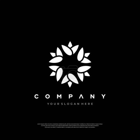 Un logo floral équilibré et élégant qui transmet croissance et harmonie pour les entreprises