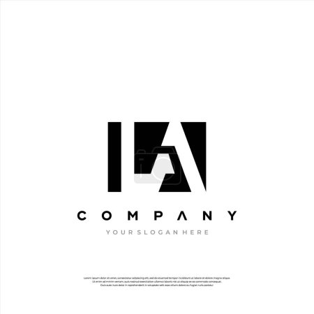 Ilustración de Un logotipo elegante y moderno con las iniciales LA, diseñado para una identidad corporativa fuerte y memorable. - Imagen libre de derechos
