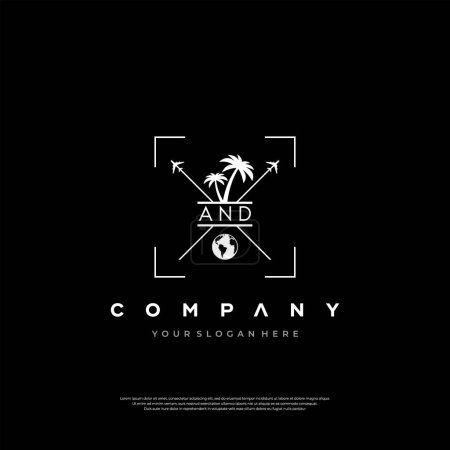 Sophisticated logo design with palm trees and compass elements symbolizing navigational excellence in business