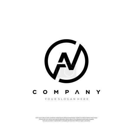 Dieses AV-Logo verbindet Raffinesse mit Modernität und verkörpert ein visionäres Ethos und ästhetische Finesse der Marke