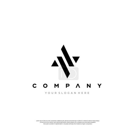 Ein kühnes und modernes Monogramm-Logo für AV mit scharfer geometrischer Präzision, ideal für eine starke Corporate Identity.