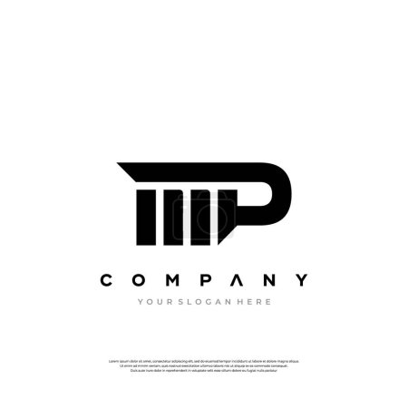 Anfangsbuchstabe MP mit Blatt-Logo-Vektor-Konzeptelement, Buchstabe MP-Logo Premium Design