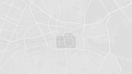 Illustration for White and light grey Gaziantep city area vector background map, roads and water illustration. Widescreen proportion, digital flat design roadmap. - Royalty Free Image