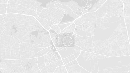 Illustration for White and light grey Nairobi city area vector background map, roads and water illustration. Widescreen proportion, digital flat design roadmap. - Royalty Free Image