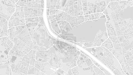 Téléchargez les illustrations : Carte de fond vectorielle de la ville de Salzbourg blanche et gris clair, illustration de cartes routières et aquatiques. Proportion d'écran large, feuille de route numérique de conception plate. - en licence libre de droit