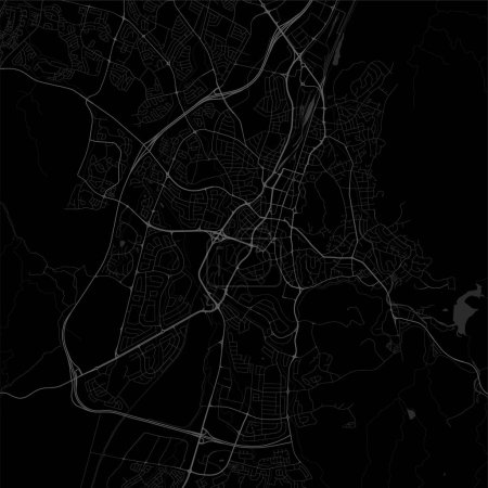 Ilustración de Mapa vectorial urbano de Windhoek, Namibia. Ilustración vectorial, Windhoek mapa póster de arte negro. Imagen del mapa de carreteras con vistas a la ciudad metropolitana. - Imagen libre de derechos