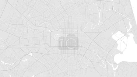 Ilustración de Blanco y gris claro Christchurch mapa de fondo del vector de área de la ciudad, carreteras e ilustración del agua. Proporción de pantalla ancha, hoja de ruta digital de diseño plano. - Imagen libre de derechos