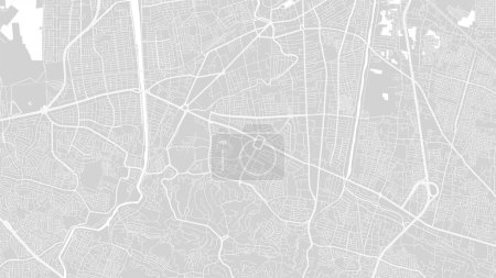 Ilustración de Antecedentes Semarang mapa, Indonesia, greeb city poster. Mapa vectorial con carreteras y agua. Proporción de pantalla ancha, hoja de ruta digital de diseño plano. - Imagen libre de derechos