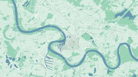 Téléchargez les illustrations : Carte de la ville de Rhin et Düsseldorf. Carte détaillée de la région. - en licence libre de droit