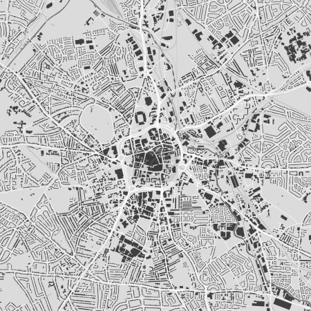 Illustration for Detailed Wolverhampton map with buildings - Royalty Free Image