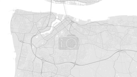 Illustration for Black and white map of Birkenhead, England - Royalty Free Image