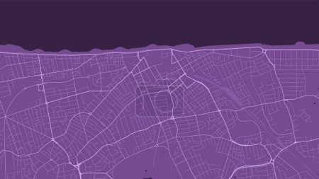 Ilustración de Mapa de Blackpool, mapa de calle púrpura póster de UK city - Imagen libre de derechos
