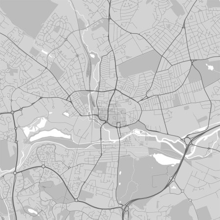 Ilustración de Mapa en blanco y negro de Northampton, Inglaterra - Imagen libre de derechos
