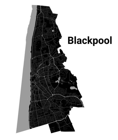 Ilustración de Mapa de Black Blackpool, zona administrativa detallada - Imagen libre de derechos