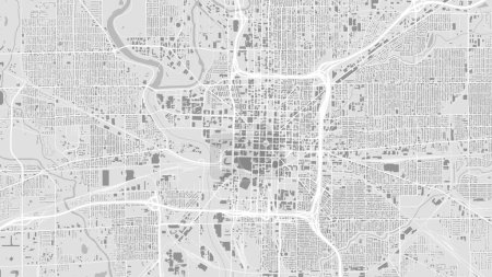 Téléchargez les illustrations : Carte d'Indianapolis détaillée en noir et blanc avec bâtiments - en licence libre de droit
