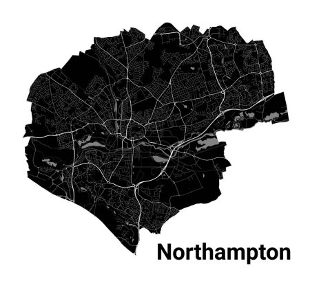 Ilustración de Mapa de Black Northampton, zona administrativa detallada - Imagen libre de derechos