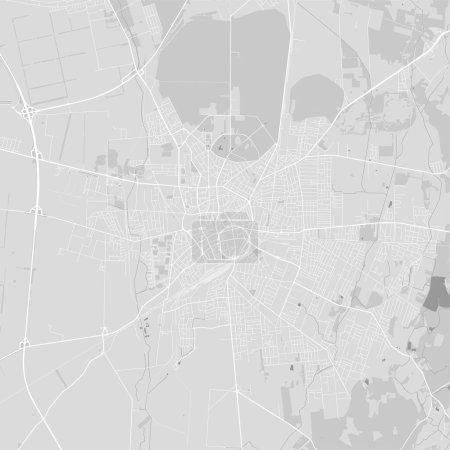 Illustration for Grey background map of Debrecen, Hungarian city - Royalty Free Image