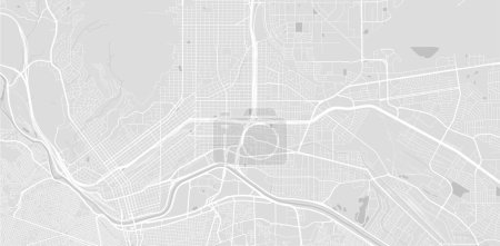 Téléchargez les illustrations : Contexte Carte d'El Paso, États-Unis, affiche de la ville blanche et gris clair. Carte vectorielle avec routes et eau. Proportion d'écran large, feuille de route numérique de conception plate. - en licence libre de droit