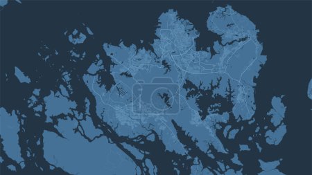 Ilustración de Cartel detallado del mapa de Batam área administrativa de la ciudad. Escenario azul. Mapa turístico gráfico decorativo del territorio de Batam. Ilustración vectorial libre de regalías. - Imagen libre de derechos