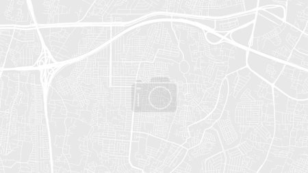 Illustration for Background Bekasi map, Indonesia, white and light grey city poster. Vector map with roads and water. Widescreen proportion, digital flat design roadmap. - Royalty Free Image