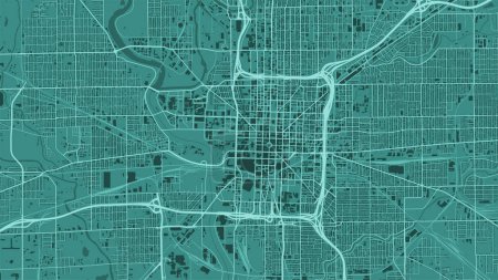 Illustration for Indianapolis map, green streetmap poster of USA city - Royalty Free Image