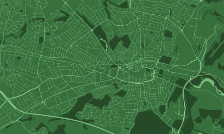 Téléchargez les illustrations : Luton carte de fond vert, zone urbaine - en licence libre de droit