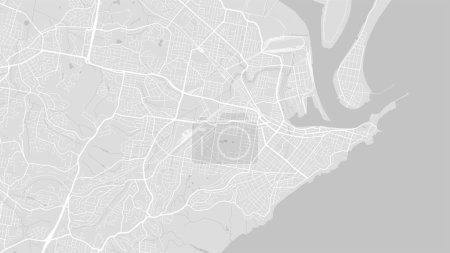 Téléchargez les illustrations : Contexte Newcastle carte, Australie, affiche de la ville blanche et gris clair. Carte vectorielle avec routes et eau. Proportion d'écran large, feuille de route numérique de conception plate. - en licence libre de droit