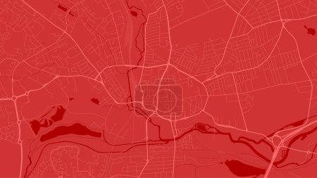 Northampton Karte, rotes Stadtplan-Poster der britischen Stadt