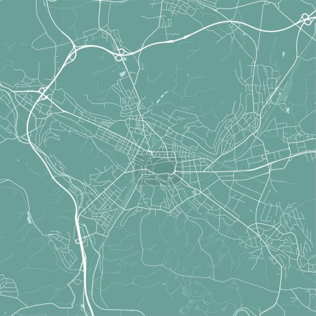 Illustration for Green Winterthur map, Switzerland. Vector city streetmap, municipal area. - Royalty Free Image