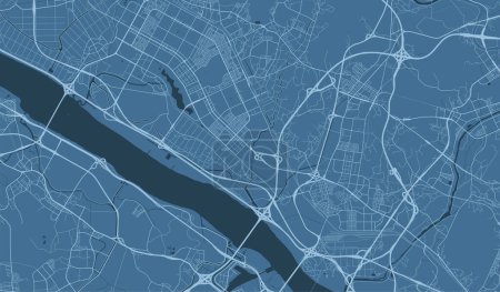 Illustration for Blue Goyang map, South Korea. Vector city streetmap, municipal area. - Royalty Free Image
