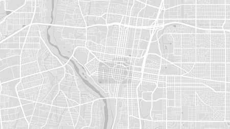 Arrière-plan Albuquerque carte, États-Unis, affiche de la ville blanche et gris clair. Carte vectorielle avec routes et eau. Proportion d'écran large, feuille de route numérique de conception plate.