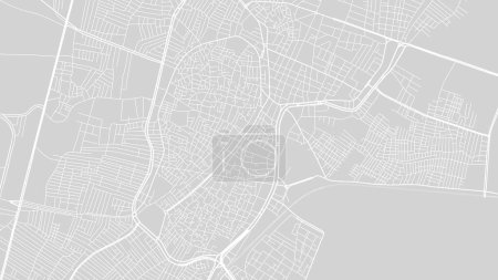 Ilustración de Antecedentes El Mahalla El Kubra mapa, Egipto, cartel blanco y gris claro de la ciudad. Mapa vectorial con carreteras y agua. Proporción de pantalla ancha, hoja de ruta digital de diseño plano. - Imagen libre de derechos