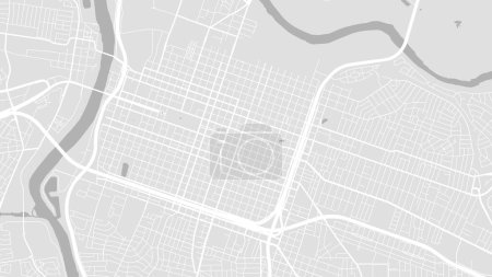 Map of Sacramento, California, USA. Detailed city vector map, metropolitan area. Streetmap with roads and water.